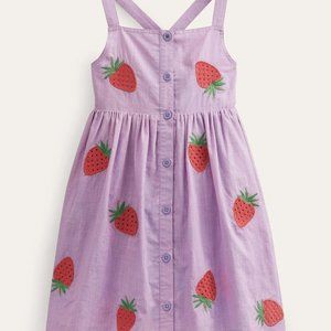 NWT Mini Boden Button Through Pinafore Dress